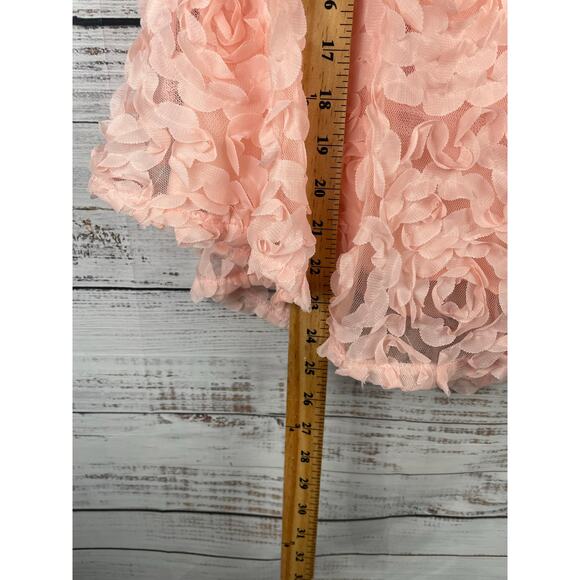 ANGEL BIBA Annalyn Strapless Mini Dress Pink NEW Floral Lace Fairy Princess S - Picture 8 of 13